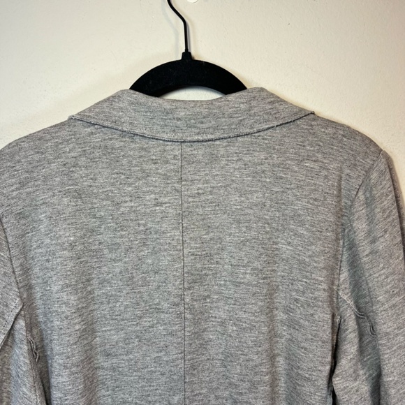 J. Jill Women's Wool Blend Knit Blazer Gray Raw Edge Seam Pockets Capsule  Large - Picture 10 of 14